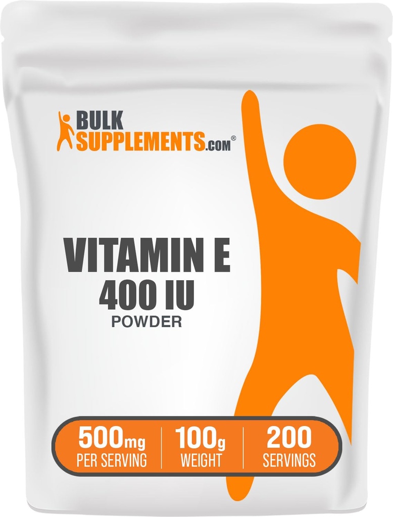 BulkSupplements.com ויטמין E 400 IU אבקת - כמו D-Alpha Tocopherol, תוספי תזונה - Gluten Free, 500 מ"ג לשרת, 100g (3.5 oz) (Pack of 1)