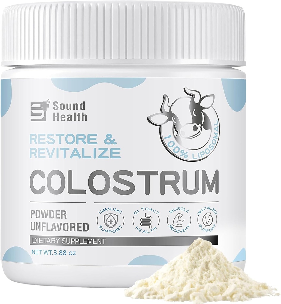 אבקת תוסף Colostrum עבור בני אדם - תוסף אורגני Bovine Colostrum עבור Gut Health, ו- Immune Support - Unflavored (73 משרתים)
