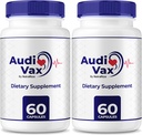 (2 Pack) Audivax - Audi Vax Advanced Max Ear Support, Natural Formula כדי לקדם את בריאות האוזן הפנימית, Audi Vax כוח מקסימלי עבור שמיעה בריאות, גלולות ביקורתיות רשמיות, ביקורות ביקורת (120 קפסולות)