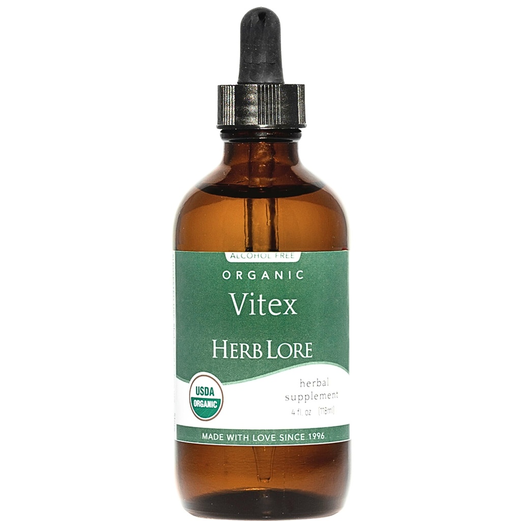 Herb Lore Vitex Tincture - USDA אורגני Chasteberry תוספי מזון לנשים - אלכוהול חינם צ'סטר עץ תוספת - טבעוני טיפות 4 Fl Oz
