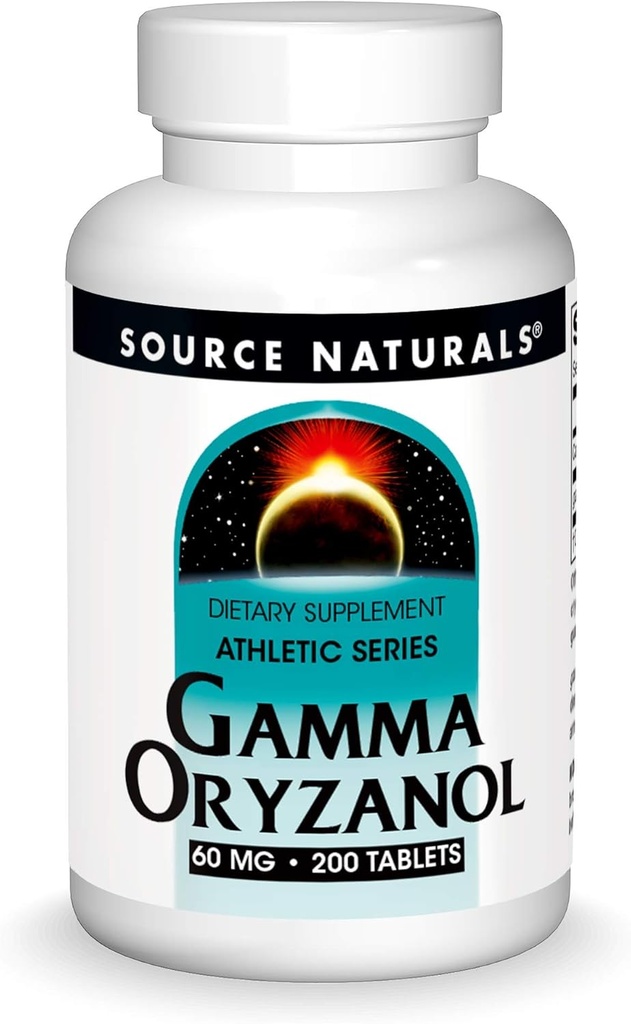 מקור Naturals Gamma Oryzanol, סדרת אתלטיקה דיאטה מתאימה עבור Vegetarians, 60 MG - 200 טבליות