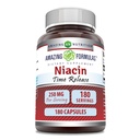 פורמולה מדהימה Niacin (Vitamin B3) 250 מ"ג 180 קפסולות תוסף | Non-GMO | Gluten Free | Made in USA
