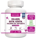 coagen Biotin Keratin Hyaluronic Acid תוסף עם ויטמין E, Folic Acid, Pumpkin Seed ו MSM, 60 קפסולות, 1000 מ"ג