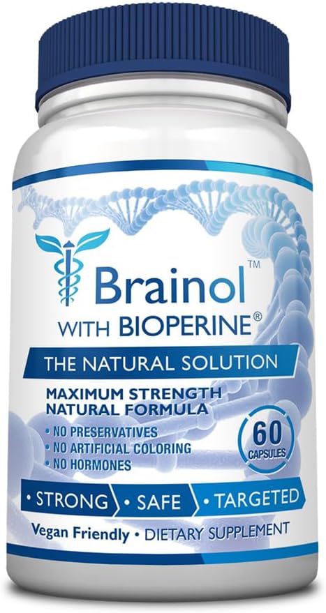 Fungavir Brainol - Pro Targeted Brain Support Supplement - B ויטמינים, מגנזיום, Amino Acids, St. John's Wort, Phosphatidylserine, גינקו בילובה - טבעוני-ידידותי - 60 קפסולות - 1 חודש אספקה