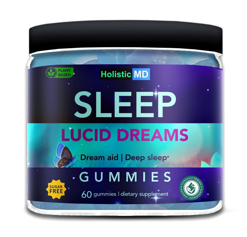 Lucid Dreams Deep Sleep - Mugwort Herb 5 htp Mucuna Pruriens Choline תוספי מזון - חניכיים סוכר חינם טבעוני 60