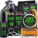 Beard Kit Beard Grooming Kit w/Beard Wash/Shampoo Beard Oil Balm Brush Comb Scissor Bag e-Book Christmas Stocking Stuffers נותן רעיונות לגברים אותו אבא חבר גברים