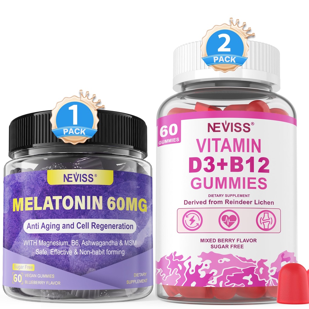NEVISS Melatonin, ויטמין D3 + ויטמין B12