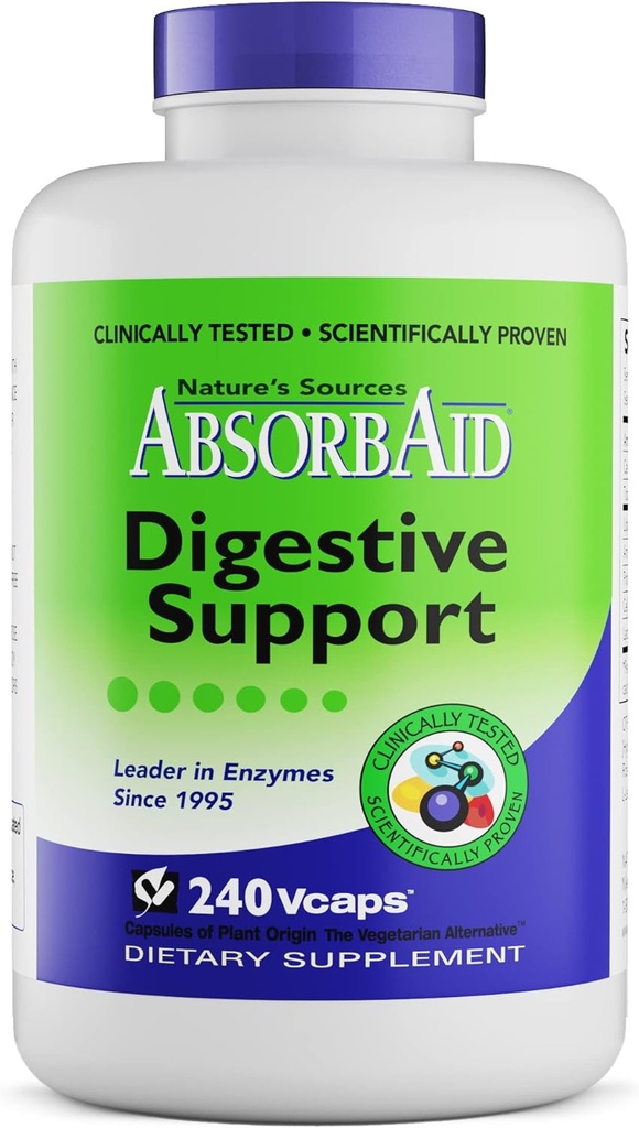 AbsorbAid Digestive Enzy 240 vCaps, פרובנס כדי להגדיל את Absorption Vital Foodsent על ידי עד 71%