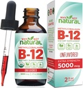 למה לא ויטמין אורגני טבעי B12 נוזל - כוח אקסטרה sublingual 60 x 5000 mcg Methylcobalamin טיפות, טבעוני, מקסים Absorption ואנרגיה