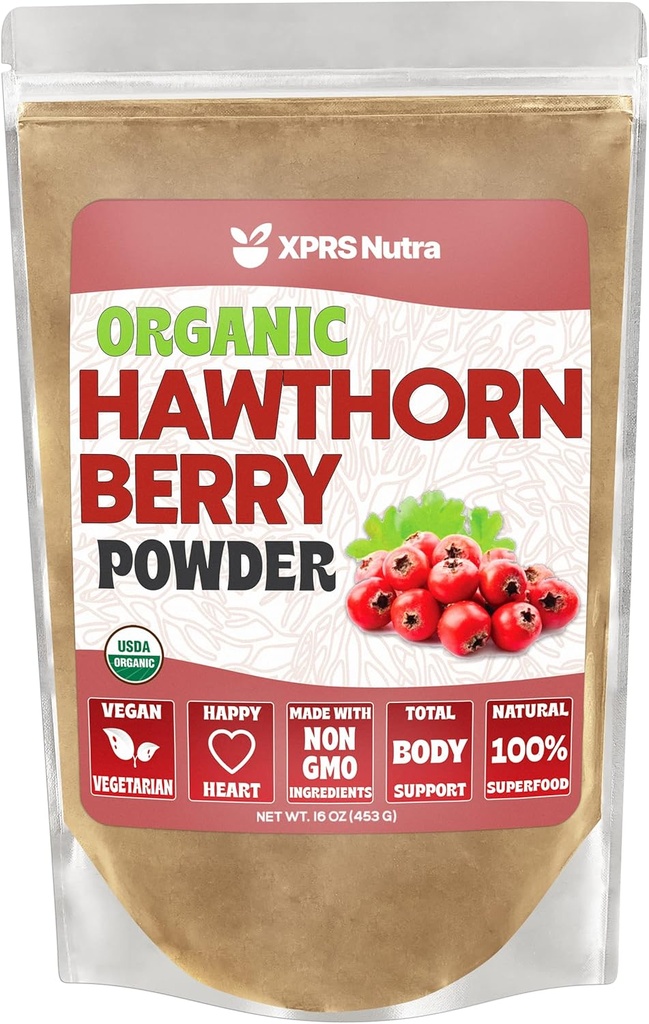XPRS Nutra אורגני הותורן ברי אבקה - PremiumA אורגני הותורן ברי אבקה עבור Cardiovascular Support - טבעוני ידידותי לבריאות הלב (16Ounce)