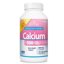 ויטמין המאה ה-21 Calcium 500 Plus D Caplets, 400 הרוזן