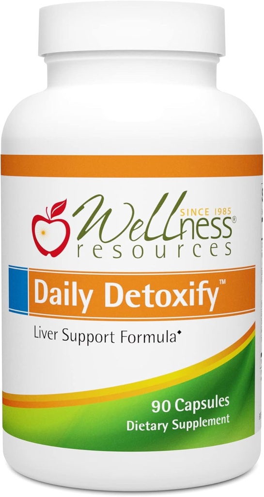 בריאות משאבים Daily Detoxify עם Silymarin, Dandelion, RA Lipoic Acid, NAC, Chlorella ועוד עבור Liver תמיכה ו- מקיפה של Detoxification (90 קפסולות)