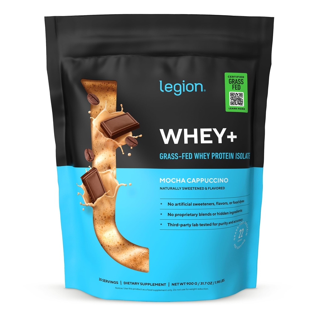 LEGION Whey+ חלבון Whey Isolate של Grass פד פרות - אבקת חלבון Whey חלבון Isolate אבקת קלוריות נמוך, non-GMO, סוכר חינם, Lactose ו Gluten חינם, כל אבקת חלבון טבעי לגברים ונשים 30 לשרתים