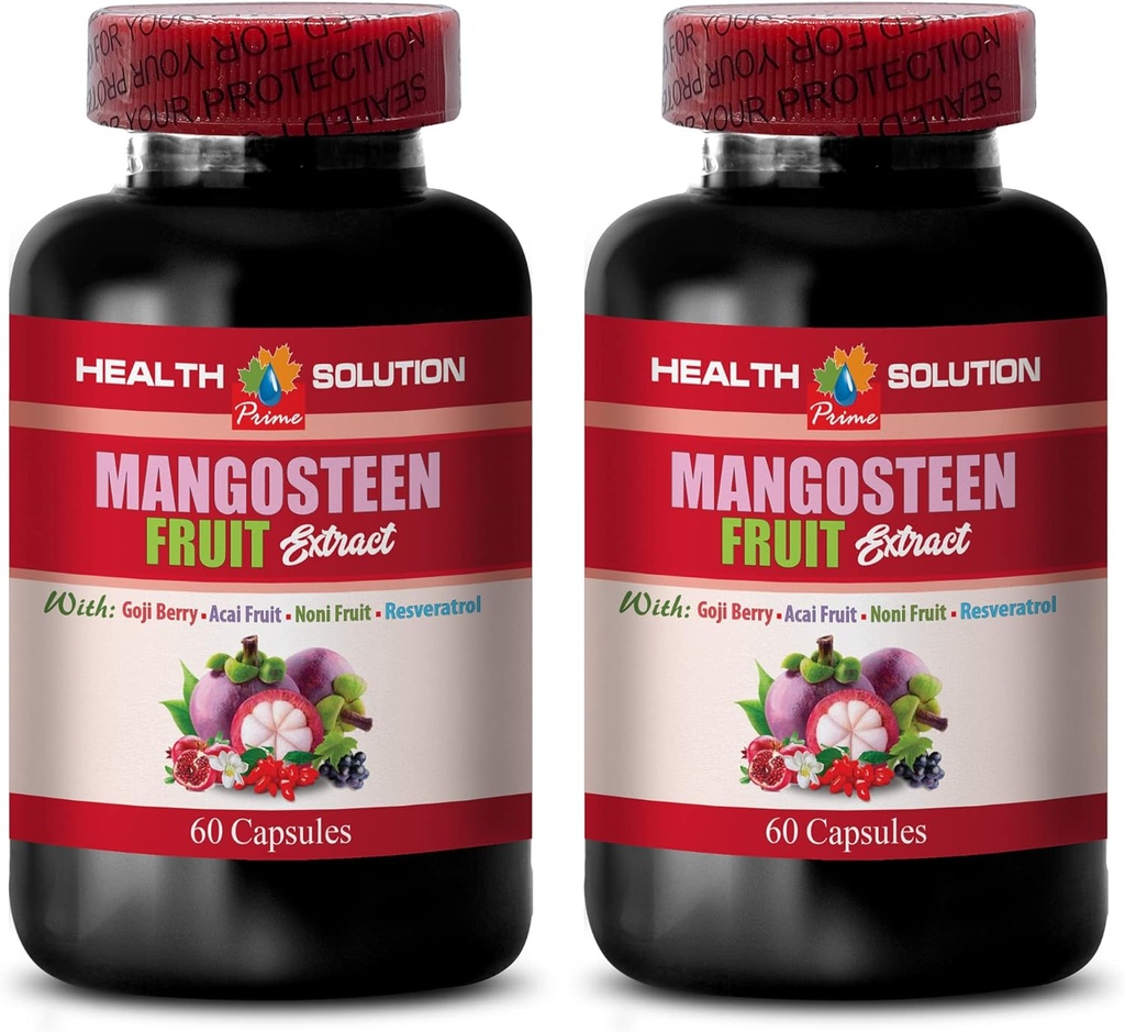 קפסולות Mangosteen - ManGOSTEEN FRUIT EXTRACT COMPLEX עם RESVERATROL, ACAI FRUIT, POMEGRANATE, NONI FRUIT, GOJI TERRY - ויטמין Pomegranate לזיכרון - תוספת resveratrol - 2 בקבוקי 120 120