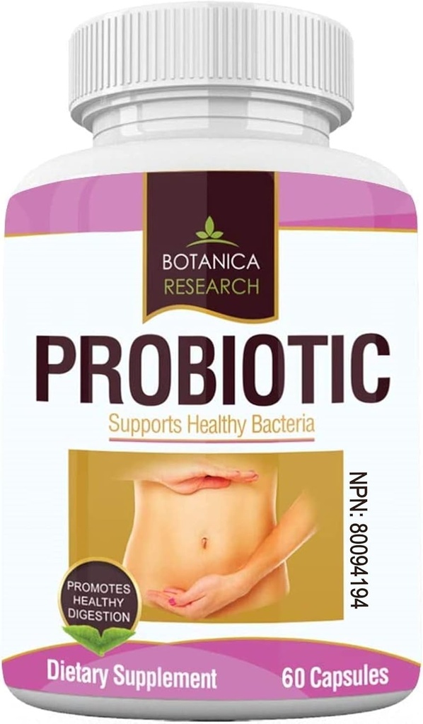 Probiotics All Natural Health Supplement for Women and Men with Lactic Acid Bacteria for Gut, Yeast תומך 60 כמוסות פלורה אוראלי לשימוש יומיומי.