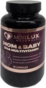 Mom & Baby DHA Multivitamin - טרום לידתי ופוסטנטלי ויטמינים לנשים - תומך המוח של התינוק, עין ועצם פיתוח - non-GMO, Gluten-Free, 60 קפסולות