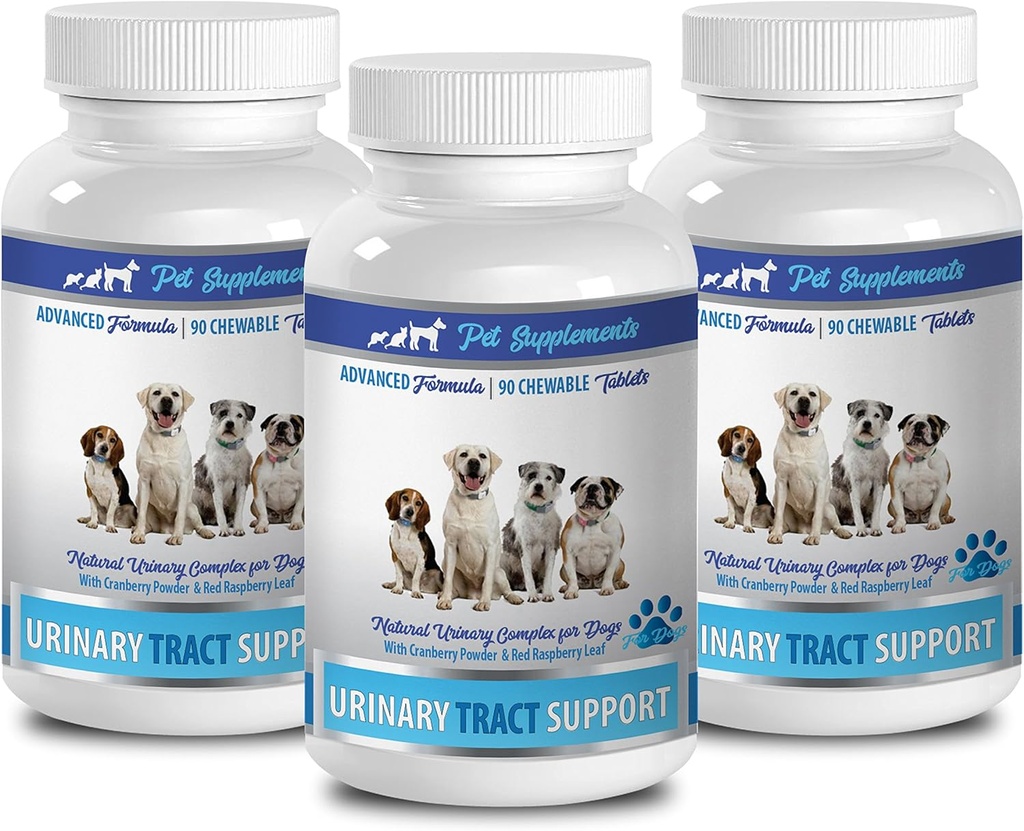כלב Incontinence נקבה - DOG URINARY TRA SUPPORT - NATURAL CRANBERRY SOLUTION - BLADDER HEALTH - VET RECOMMENDED - אבקת בריאות עגומה לכלבים - 3 בקבוק (270 טיפולים)