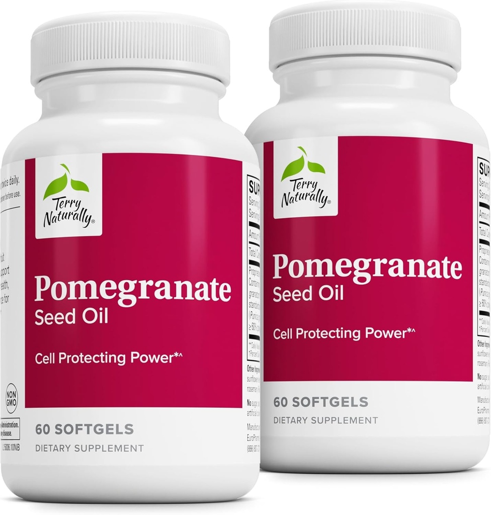 טרי Pomegranate Seed שמן - תוספת תזונתית לתמיכה בריאות Cardiovascular - Herbal non-GMO תוספת עם אומגה 5 & Pomegranate - 60 Softgels, 2 Pack