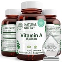 ויטמין Nutra טבעי A 10,000 IU Softgels - High Potency Eye and Skin ויטמינים - Gluten-Free - תוספת עבור Sight & Skin Health - שמן דגים לחיות עבור גברים ונשים, גלן חינם 250 Softgels (2 Pack)