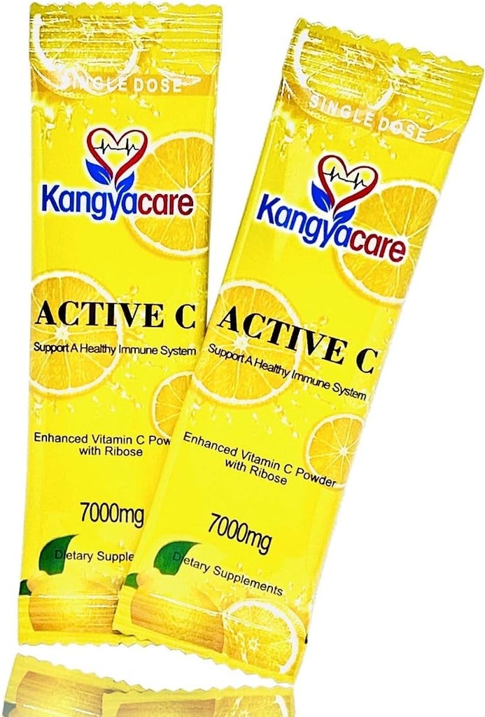 Kangyacare Active C -20 Packets -Single Dose -7,000 מ"ג - אקסטרה High Potency ויטמין C אבקת - Immune Support & Antioxidant Protection - Enhanced Absorption, Neutral pH