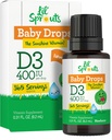 Karlyle Baby ויטמין D3 Liquid Drops | 400 IU | .31oz (9.2 mL) 1 אספקת שנה אחת (365 משרתים) | Vegetarian, non-GMO, וגלוטן חינם על ידי Lil' Sprouts