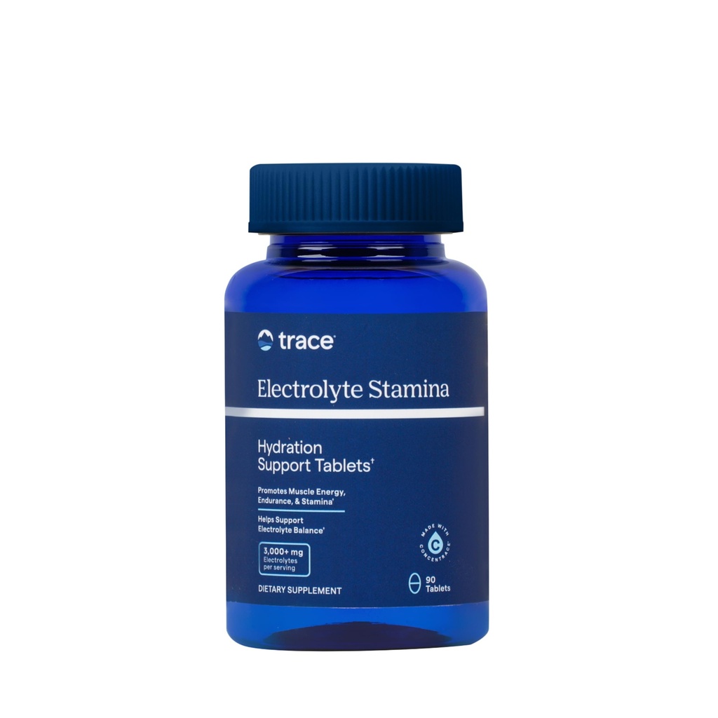 Trace מינרלים Electrolyte Stamina - Heart Health & Hydration תמיכה - תוספת תוספת אלקטרוליטית של השרירים Cramp הקלה & Endurance - מינרלים תוספת עם Magnesium - 90 טבליות (15 משרתים)