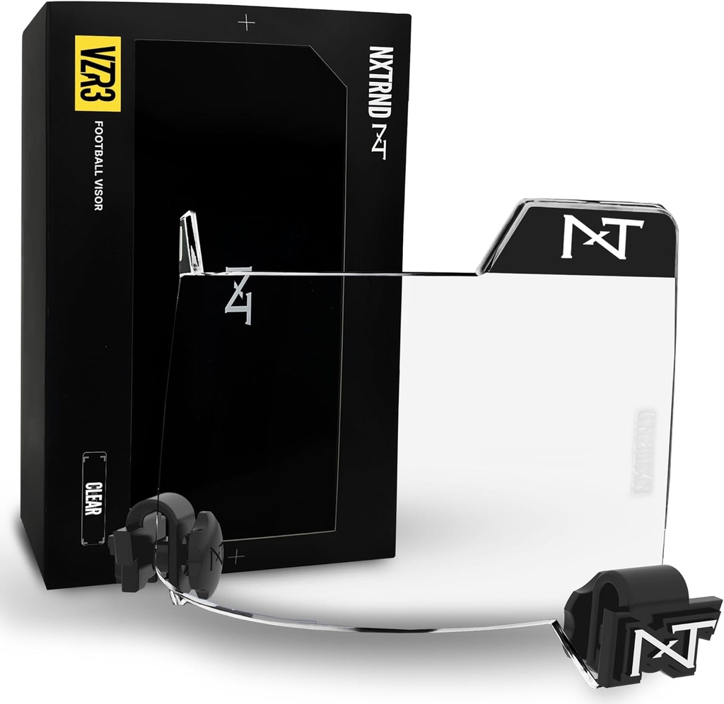 Nxtrnd VZR3 כדורגל Visor, Curved Lens טכנולוגיה, Fits למבוגרים ונוער כדורגל Helmets