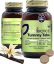 SunBIOTICS Tummy Tabs - טבליות פרוביוטיים ופרוביוטיים עם 18 מיליארד CFUs של 4 Probiotic Strains עבור Good Gut פלורה, מערכת החיסון, & Balanced Microbiome - וניל, (Pack of 1)