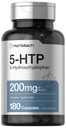 Horbäach 5HTP 200 מ"ג תוסף | 180 קפסולות | 5 hydroxytryptophan | Griffonia Simplicifolia | תוספת כוח | Non-GMO, Gluten Freeten Freeten