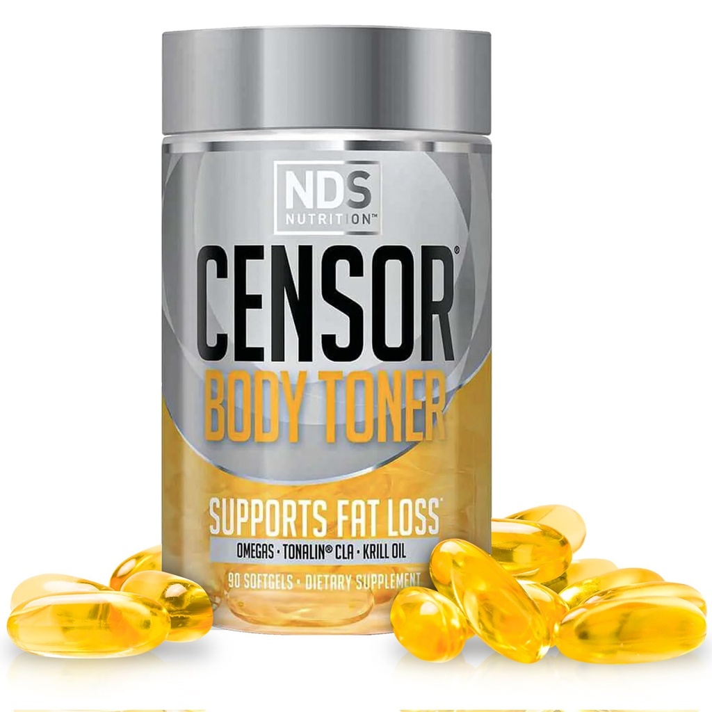 NDS Nutrition Censor - אובדן שומן וגוף טונר עם CLA, שמן דגים, ספפיר אומגה 3-6-9 בלנדר - תוספת תזונתית לשיפור האנרגיה והבריאות (90 Softgels)