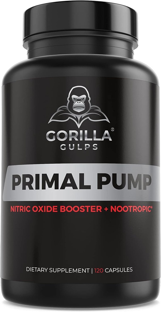 גורילה גולפס - Primal Pump Nitric Oxide תוסף Nootropic 1500 מ"ג Nitrosigine L Arginine & Beet Root for growth, Pumps, Blood Flow, Energy & Focus - Max Power Preout N.O. Booster Booster Root for growth growth growth growth growth growth