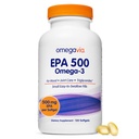 אומגהVia EPA 500, Purified אומגה 3 שמן שמן תוספת, 500 מ"ג EPA ב- Triglyceride Form, Burpless Fish Oil, non-GMO, Gluten-Free, IFOSStar, 120 Softgels