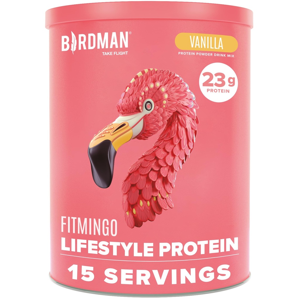 אבקת חלבון טבעוני BIRDMAN Fitmingo עם Inositol, Collagen Boosters, Hyaluronic Acid ווויטמינים | Low Carb, Milk Free, Low Calorie | 23g Plant Based Blueberry אבקת חלבון עם Myo-Inositololololol