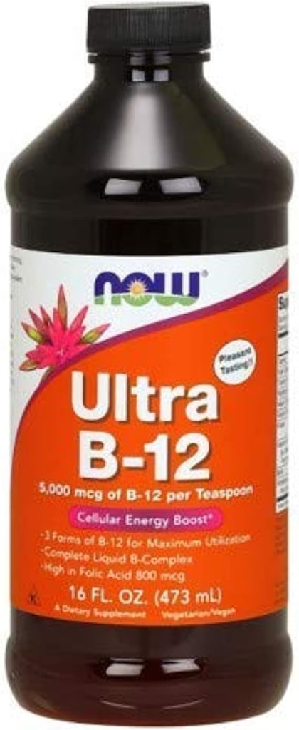 Now Foods - Ultra B-12 Liquid Energy Boost 5000 mcg. - 16 oz. (2-Pack)