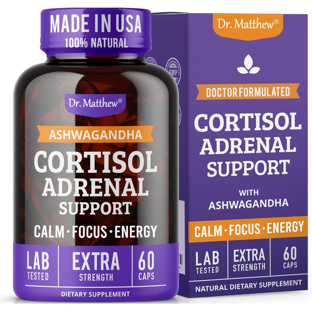 Dr. Matthew Cortisol Reducer for Weight Loss. Cortisol Cleanse & Blocker for Belly Fat. A Detox Cocktail to Lower Cortisol with Ashwagandha, Rhodiola & Ginseng for Adrenal Support & Stress Relief.