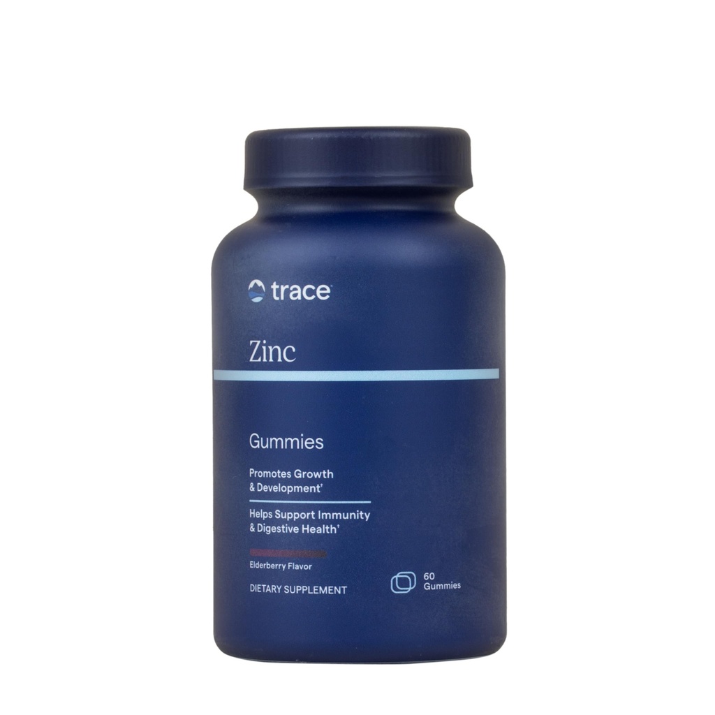 Trace מינרלים Zinc - Zinc Gummy תוספת לפיתוח בריא ותמיכה Immune - Digestion & Metabolism - Children's Gummy - Gelatin-Free & Vegan - Elderberry Flavor - Count (30 משרתים)