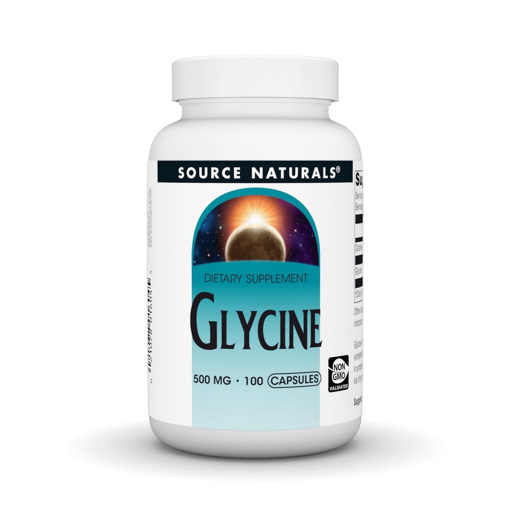 מקורות טבעיים Glycine 500 מ"ג Amino Acid Dietary תוסף - 100 קפסולות