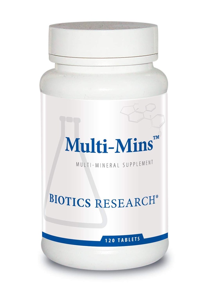Biotics Research Multi-Mins (Potent מינרלים שילוב) Bioavailable Multi מינרלים תוספת עם מינרל צ'לטס מינרלים מזון שלם. מגנזיום, Chromium, Iodine (120 טבליות)