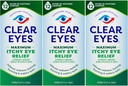 Clear Eyes מקסימום Itchy העין טיפות, 0.5 Fl Oz (Pack of 3)