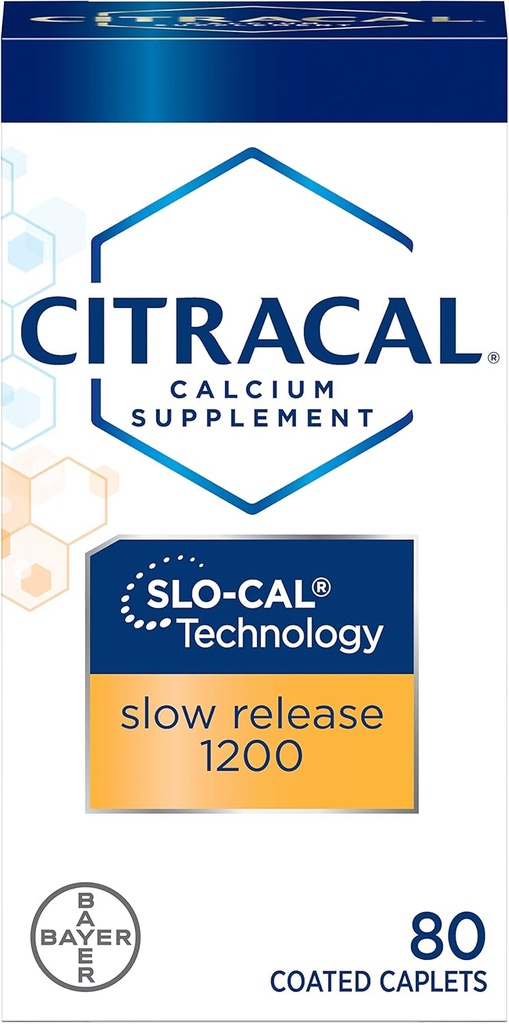 Citracal Calcium + D Slow Release 1200 טבליות 80 טבליות (Pack of 4)