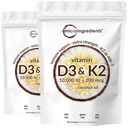 2 Pack ויטמין D3 10000 iu Plus K2 (MK-7) 200 mcg, 300 Virgin קוקוס שמן Softgels | 2 1 ויטמין D & K Complex תמיכה Calcium Absorption, העצם, Immune, & Heart Health - Easy to Swallow
