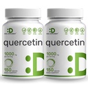 Quercetin 1000 מ"ג פרי (2 Pack) | 300 קפסולות, גבוה Bioavailable Flavonoids, צד שלישי נבדק, תומך מערכת החיסון בריאה, non-GMO, No Gluten