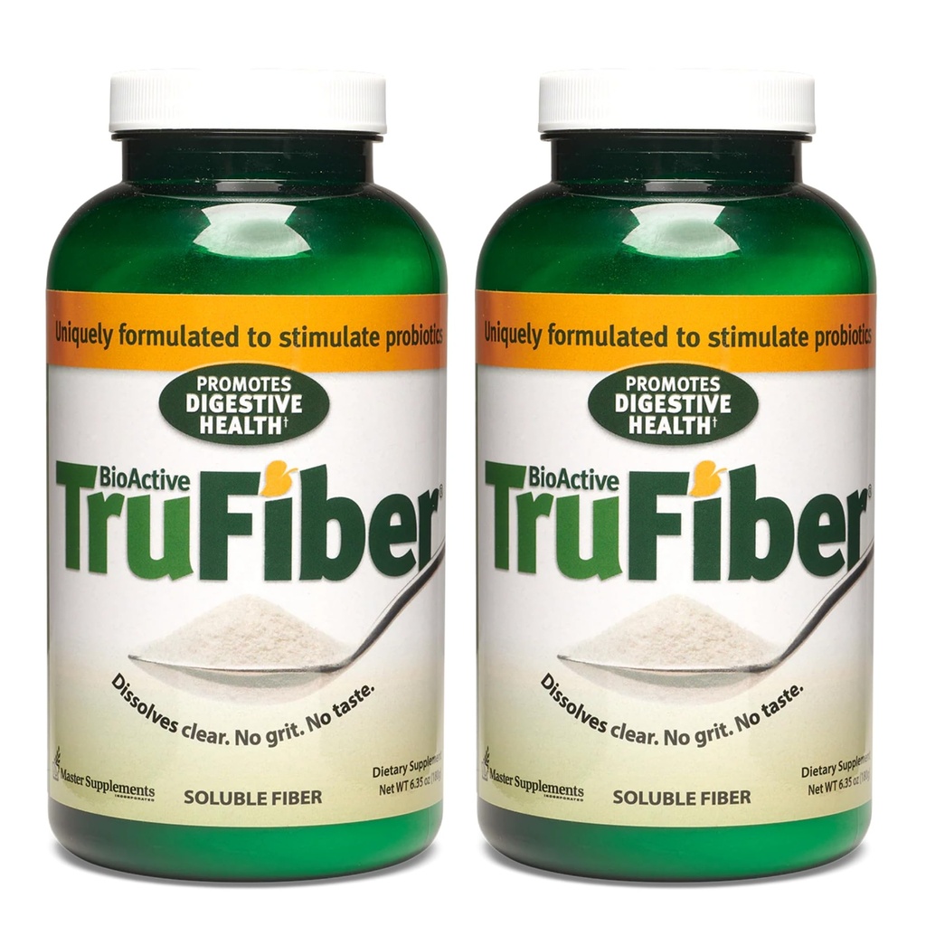 מאסטר תוספי TruFiber - 6.35 oz, Pack של 2 - Prebiotic סיבים כדי לעזור Boost Probiotic growth - תמיכה בריאות העיכול - טבעוני, גלוט חינם - 100 המשרתים Total לשרתs