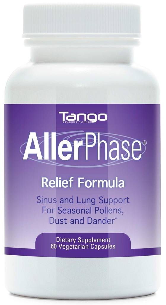 AllerPhase Natural Herbal Sinus ו- Lung Relief for Seasonal Respiratory Discomfort שנגרם על ידי פולנס, אבק ודנדר (60 קפסולות צמחוניות)