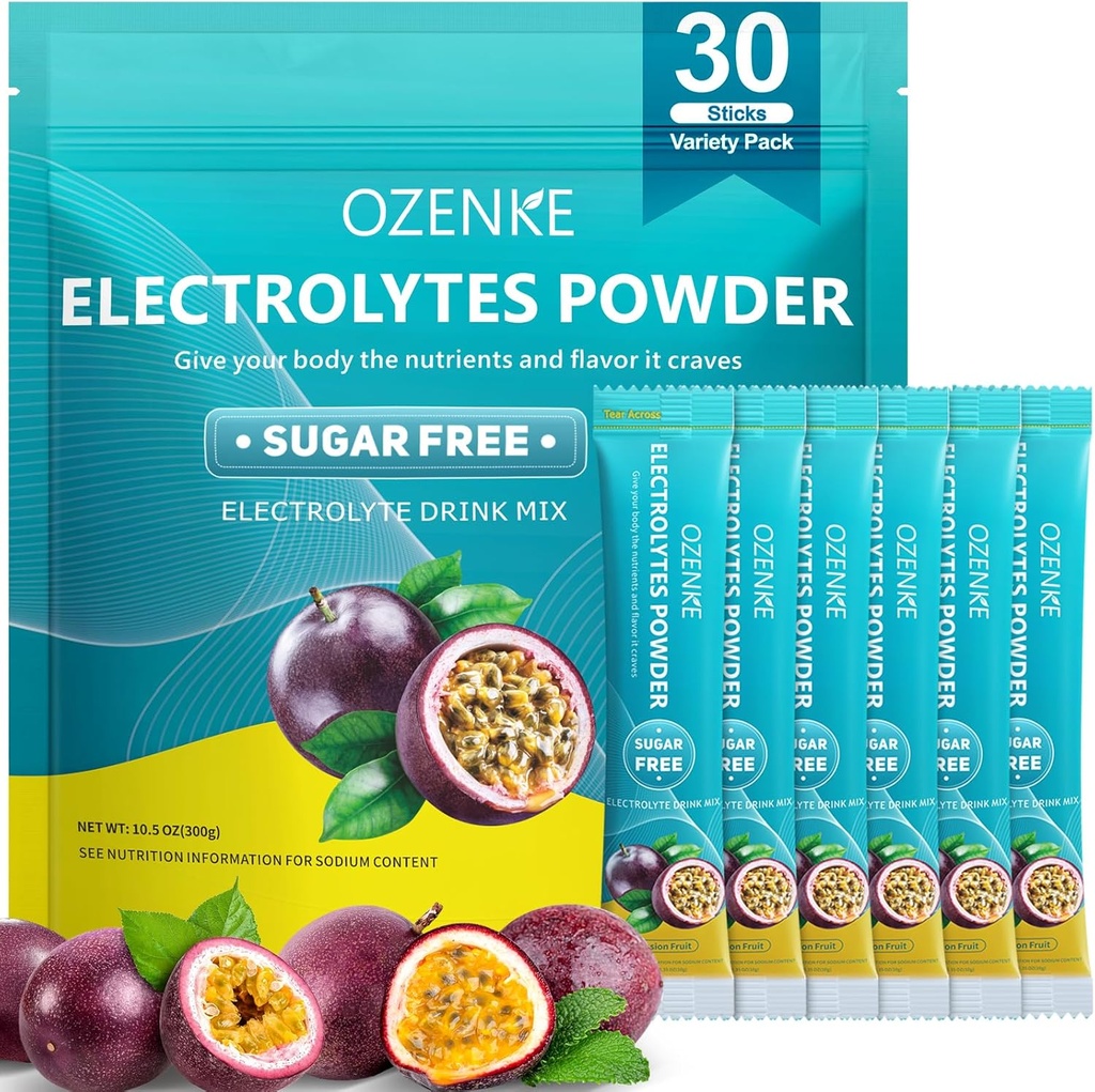 Electrolytes אבקת Packets, 30 Sticks hydrotion Packets סוכר חינם, אלקטרוליט לשתות Mix Portable Electrolyte Packets עבור הידרציה מהירה, 0 סוכר ו 0 Calorie, תשוקה פירות פלאדור