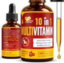 Canis & Cattus 10in-1 Multivitamin לכלבים וחתולים - Daily Glucosamine, ויטמין B, C & D3 תמיכה - תוספת נוזלית עם Cranberry & MSM - 2 oz