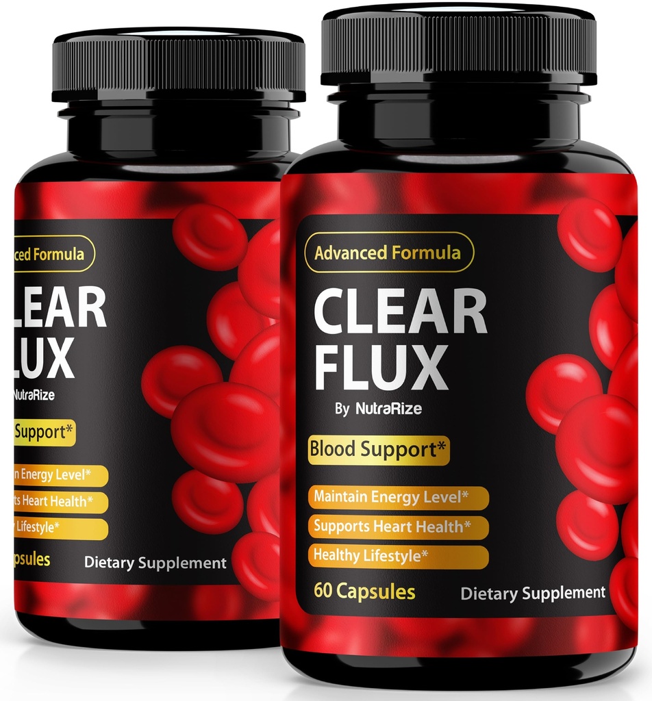 (2 Pack) Clear Flux Pills, קפסולות ClearFlux הרשמי, All-Natural Support, Premium Support to Keep Stable Levels & Healthy Circulation, Natural Clear Flux Health Review (120 קפסולות)