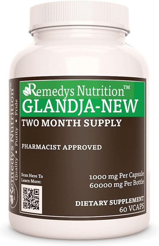התזונה של Remedy GlandJa-New | 1000 מ"ג, 60 קפסולות טבעוניות Prorietary Herbal Dietary תוסף