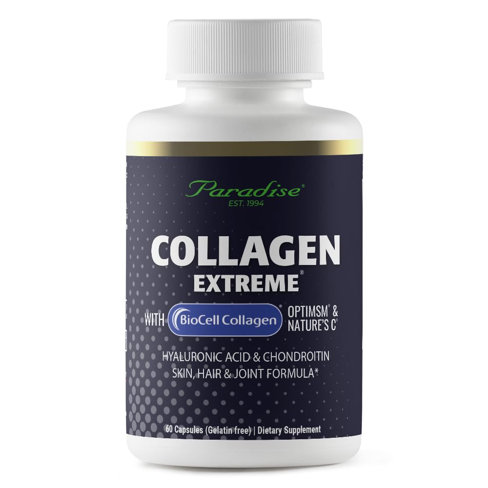 גן העדן Herbs Collagen Extreme עם Biocell Collagen, Hyaluronic Acid ו- Nature's C, לשיער בריא, עור ופרקים, 60 קפסולות
