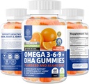 N1N Premium אומגה 3 6 9 + DHA חניכיים [Vegan, Plant Based] Natural Brain, Immunity ו- Joint Health Support עם ויטמין C, 60 מסטיקים
